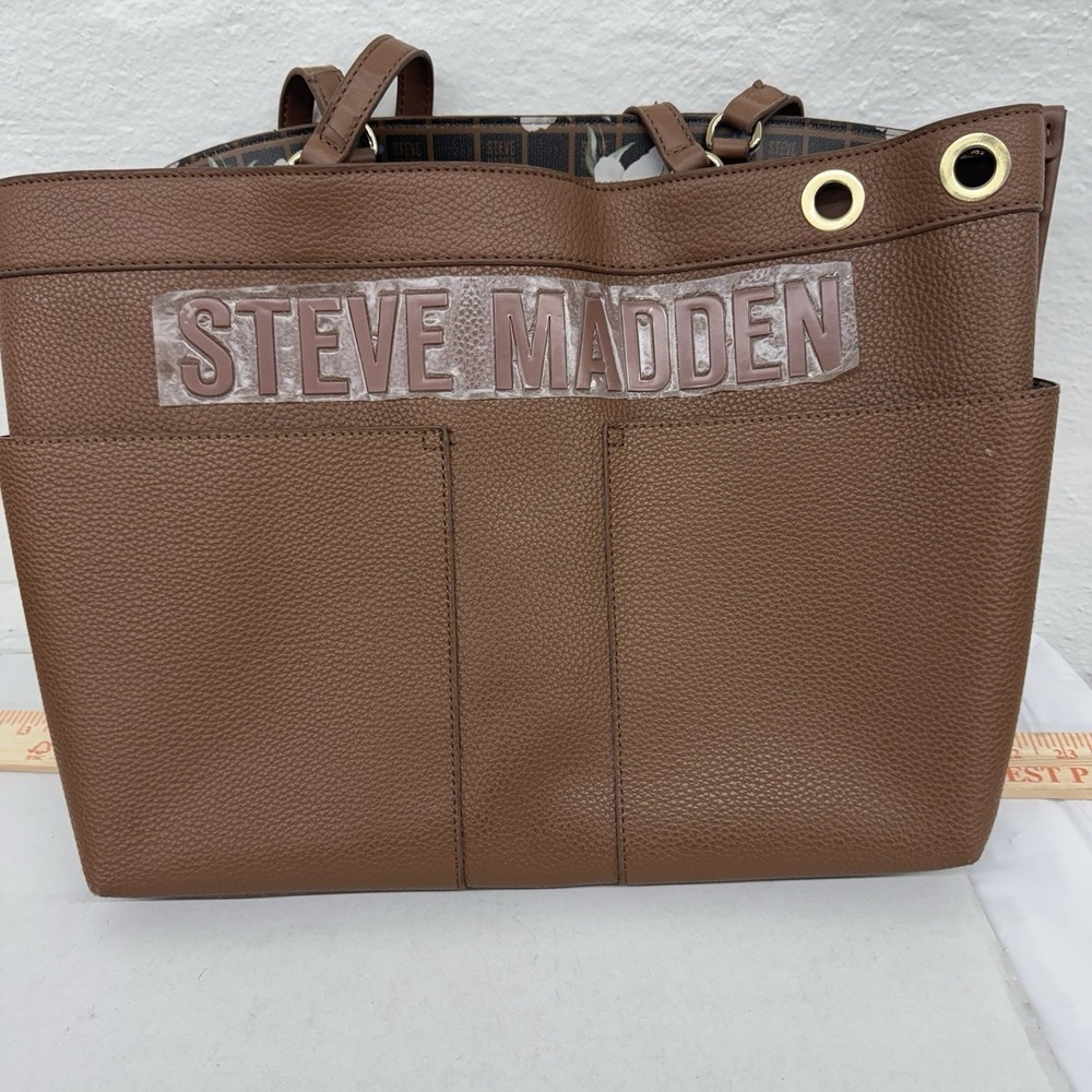 Steve Madden Bpriya Tote Brown‎ Nutshell Large Bag NEW MSRP $108.00